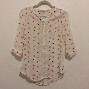 BONGO 3/4 Sleeve Button Down Shirt
